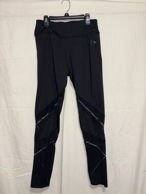 Unknown Brand Black Athletic Leggings with Reflective Accents Medium
